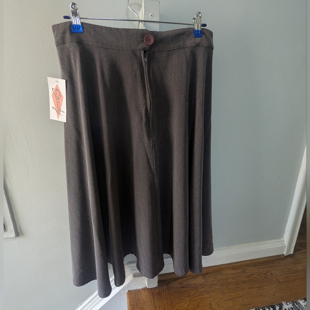 RockSteady Charcoal Gray A Line Skirt - Picture 5 of 6
